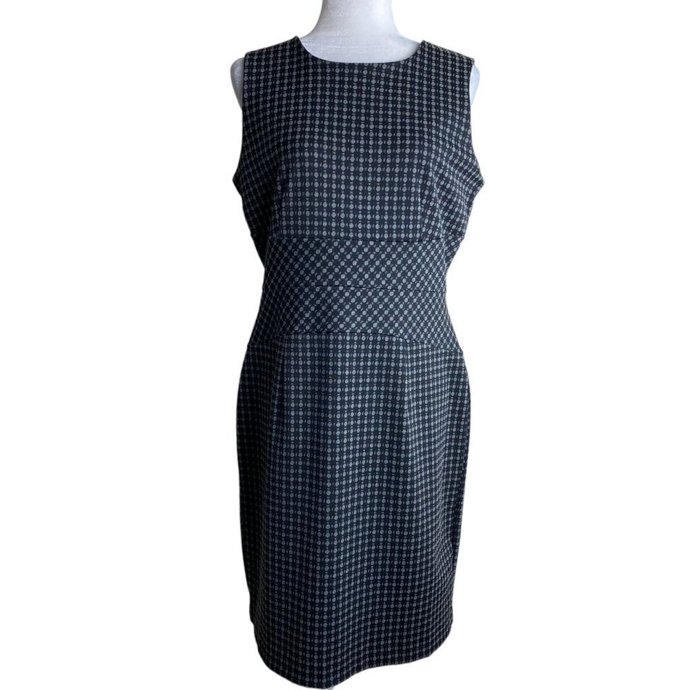 Banana Republic Shift Dress Geometric Pattern Sleeveless Stretch Women's Sz 12